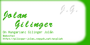 jolan gilinger business card